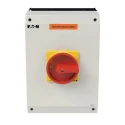 Eaton Surface Mount Isolator Switch, 3-Pole, IP65, 100A, 55 kW, Red Handle, 