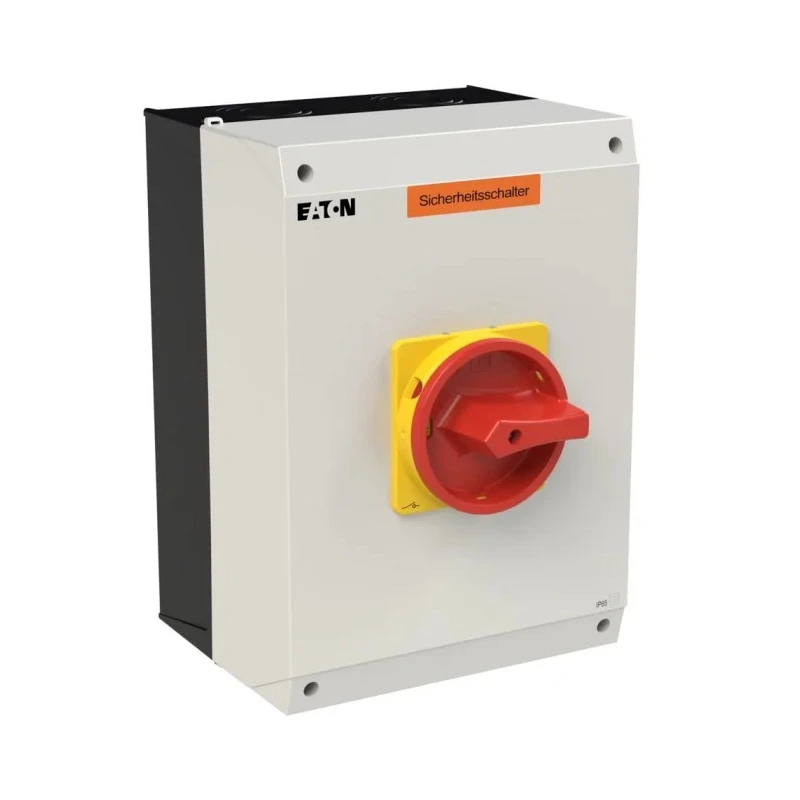 Eaton Surface Mount Isolator Switch, 3-Pole, IP65, 100A, 55 kW, Red Handle, 