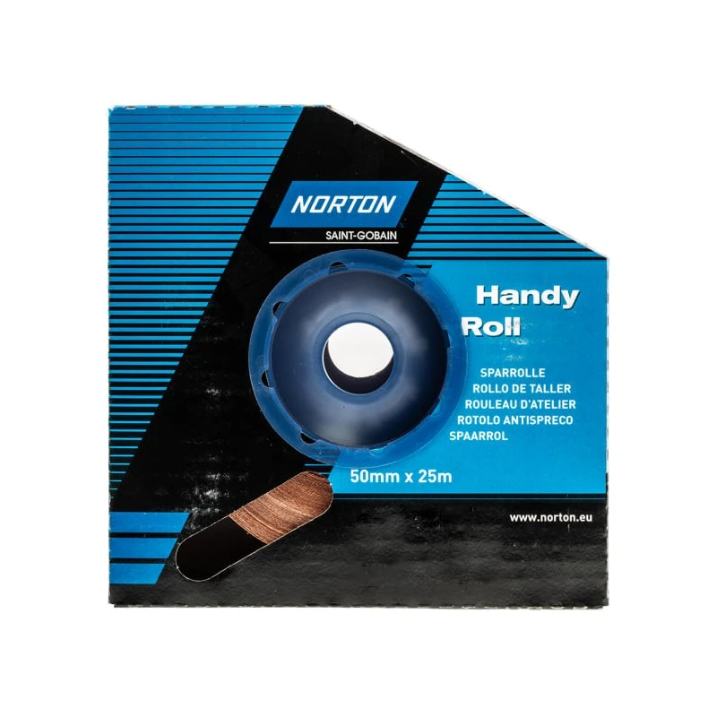 Norton Abrasive Paper Roll, Aluminium Oxide, 25m Length, 50mm Width, P120 Grit, Fine Grade 63642531814