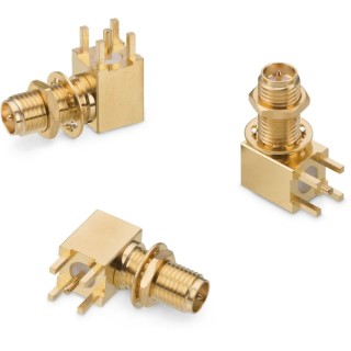 Wurth Elektronik WR-RPSMA Series PCB Female SMA Coaxial Connector 50 Ohm Right Angle Solder Bulkhead 18GHz 63011042124502