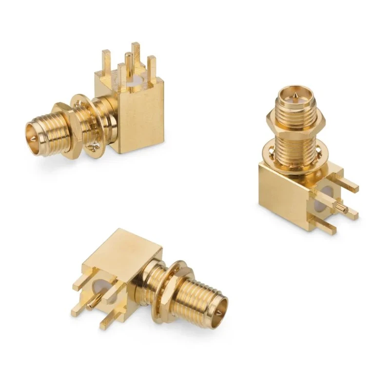 Wurth Elektronik WR-RPSMA Series PCB Female SMA Coaxial Connector 50 Ohm Right Angle Solder Bulkhead 18GHz 63011042124502