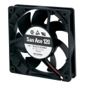 Sanyo Denki Axial Fan 24V DC, 149.5 m³/h Airflow, 4.08 W, 6300 RPM, Ball Bearing, IP68 120x120x25 mm 