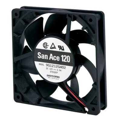 Sanyo Denki Axial Fan 24V DC, 149.5 m³/h Airflow, 4.08 W, 6300 RPM, Ball Bearing, IP68 120x120x25 mm 
