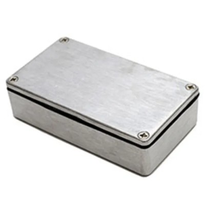 Deltron Flanged Aluminium Enclosure  IP68, 30 mm Height, 115 mm Length, 64 mm Width, Black Blue Grey