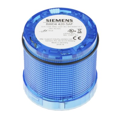 Siemens SIRIUS Series Blue Flashing Light Element , LED, 24V AC/DC, IP65, Beacon, 70mm Base Diameter