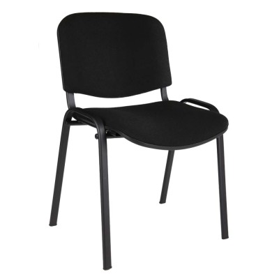 RS PRO Black Fabric Stacking Chair, Ergonomic, 140 kg Weight Capacity, 440 mm Max Seat Height, 180-9722