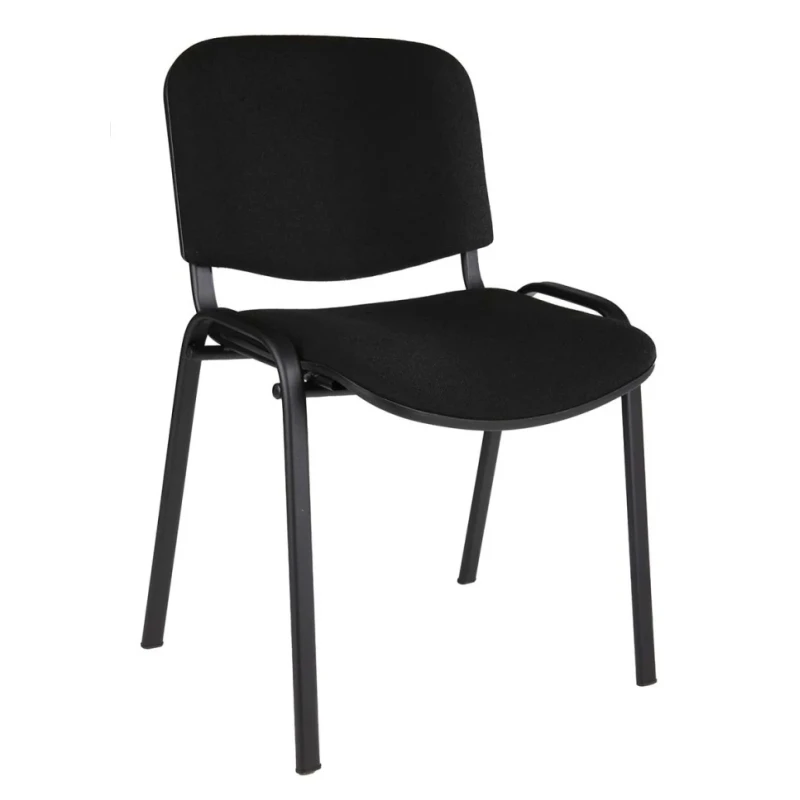 RS PRO Black Fabric Stacking Chair, Ergonomic, 140 kg Weight Capacity, 440 mm Max Seat Height, 180-9722