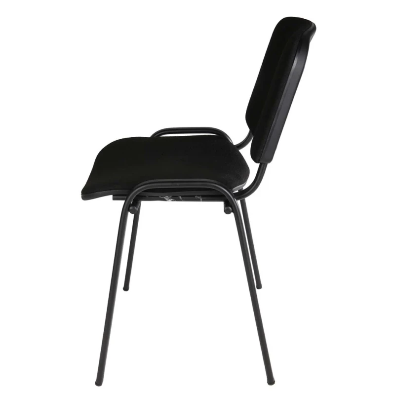 RS PRO Black Fabric Stacking Chair, Ergonomic, 140 kg Weight Capacity, 440 mm Max Seat Height, 180-9722
