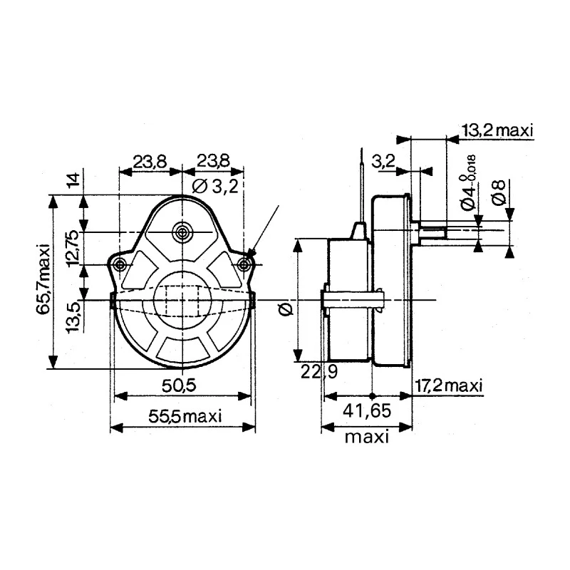 Crouzet Counter Clockwise Spur AC Geared Motor, 3 W, 230V, 1 Phase, Synchronous, Panel Mounting 82334760