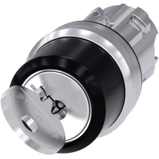 Siemens SIRIUS ACT Key Switch Head, Latching, 2 Positions, 22mm Cutout, Key Type 455 3SU1050-4CF01-0AA0