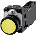 Siemens SIRIUS ACT 3SU11 Series Push Button Switch, Momentary, Plate Mount, 22 mm Cutout, SPDT, 500V 3SU1100-0AB30-1FA0
