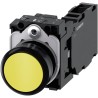 Siemens SIRIUS ACT 3SU11 Series Push Button Switch, Momentary, Plate Mount, 22 mm Cutout, SPDT, 500V 3SU1100-0AB30-1FA0