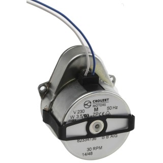 Crouzet Ovoid AC Geared Motor 3 W, 230V, Panel Mount, Clockwise, Synchronous, 30 rpm, 4mm Shaft, Model 82334736