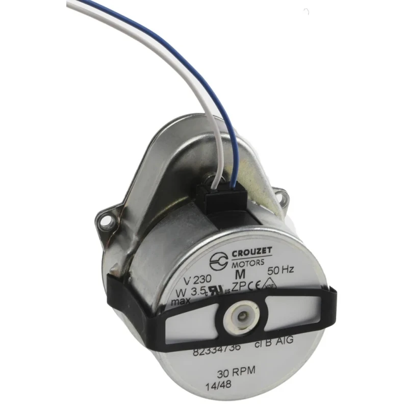Crouzet Ovoid AC Geared Motor 3 W, 230V, Panel Mount, Clockwise, Synchronous, 30 rpm, 4mm Shaft, Model 82334736