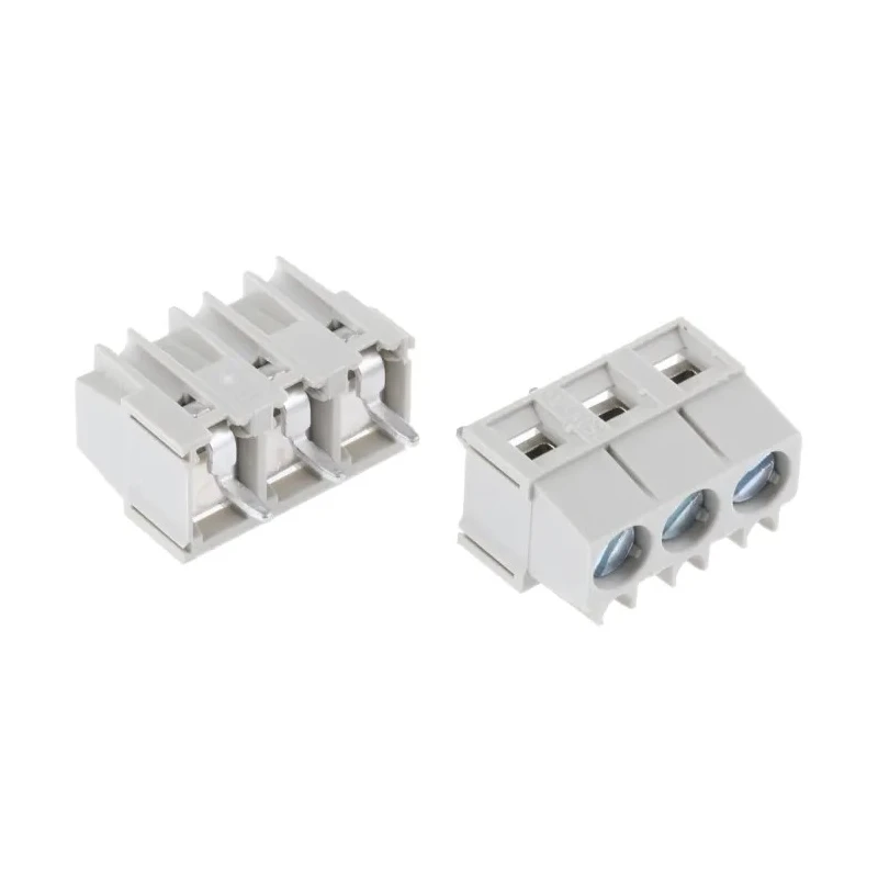 Wieland PCB Terminal Block 3-Contact 10A, 300V, 5.08mm Pitch, Wave Soldering, 1 Row, Grey 25.193.0353.0