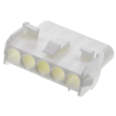 TE Connectivity Universal MATE-N-LOK Female Connector Housing, 5 Way, 1 Row, 6.35mm Pitch, Panel Mount, Nylon 350810-1