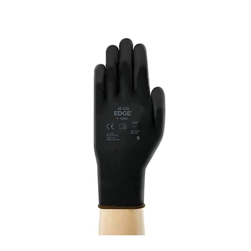 Ansell Edge Black Polyester Work Gloves, Size 9, Polyurethane Coating 48126090
