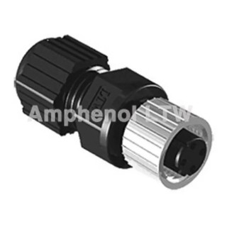 Amphenol Industrial 4-Contact M12 Circular Connector, Female Socket, Cable Mount, IP68, Gold-Plated Copper, Glass SL8001