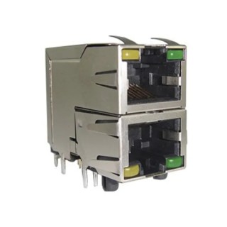 Amphenol Communications Solutions Shielded Surface-Mount RJ45 Connector Female Right Angle 1 Port 8 Way RJSAE-5381-08