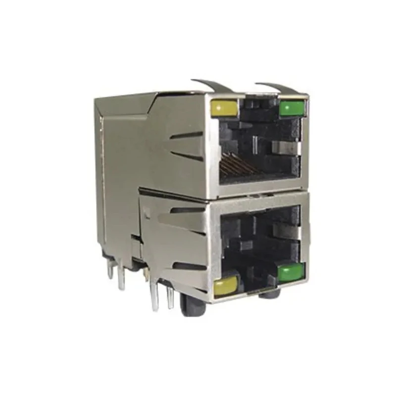 Amphenol Communications Solutions Shielded Surface-Mount RJ45 Connector Female Right Angle 1 Port 8 Way RJSAE-5381-08