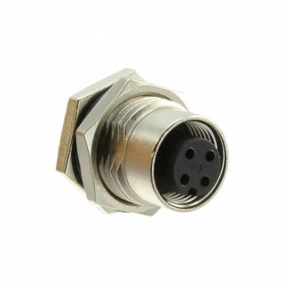 Amphenol Industrial Circular Connector 4 Contacts Panel Mount M12 Socket Female IP68 IP69K Nylon M12A-04PFFS-SF8001