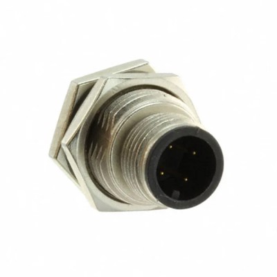 Amphenol Industrial Circular Connector 4 Contacts Panel Mount M12 Plug Male IP68 IP69K Solder 250V 4A M12A-04PMMS-SF8001