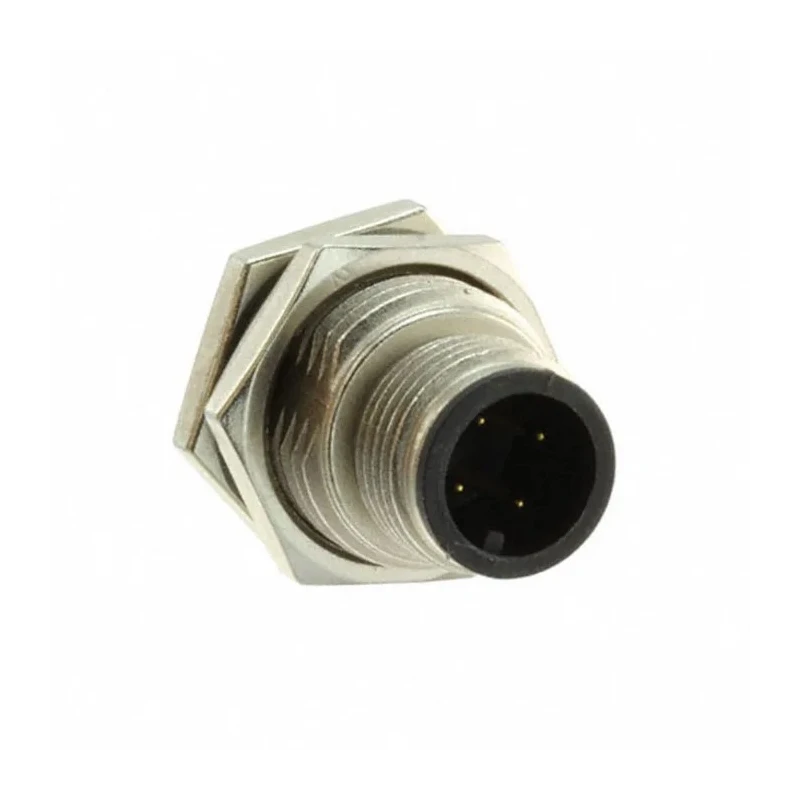 Amphenol Industrial Circular Connector 4 Contacts Panel Mount M12 Plug Male IP68 IP69K Solder 250V 4A M12A-04PMMS-SF8001