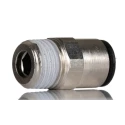 Legris LF3000 Series Pneumatic Fitting Male R 1/4 in Push-in 8mm Nickel Plated Brass 80°C LF3000 