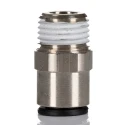 Legris LF3000 Series Pneumatic Fitting Male R 1/4 in Push-in 8mm Nickel Plated Brass 80°C LF3000 