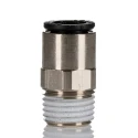 Legris LF3000 Series Pneumatic Fitting Male R 1/4 in Push-in 8mm Nickel Plated Brass 80°C LF3000 