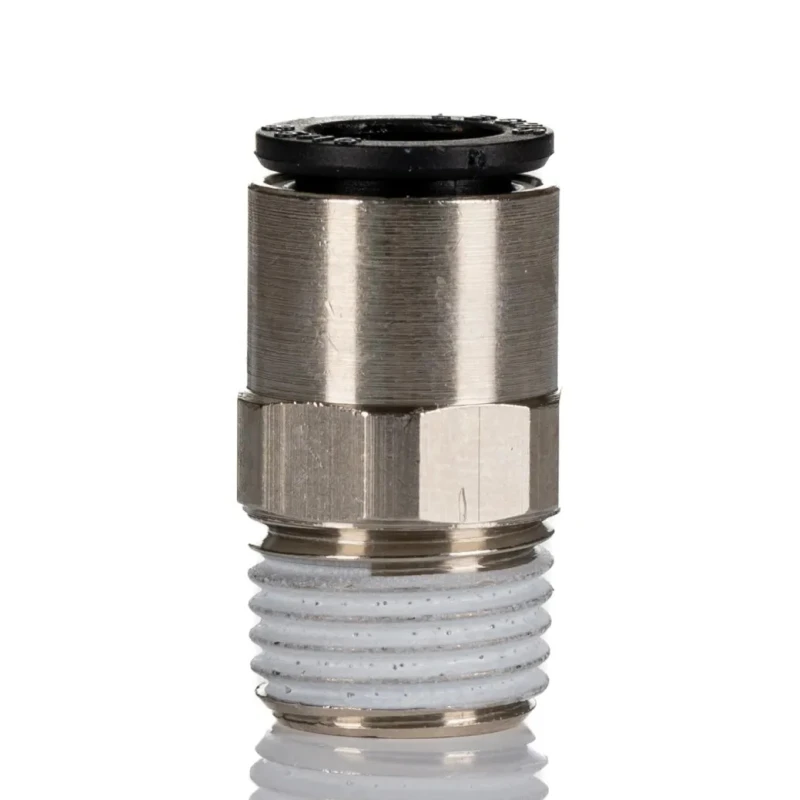 Legris LF3000 Series Pneumatic Fitting Male R 1/4 in Push-in 8mm Nickel Plated Brass 80°C LF3000 