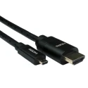 RS PRO 1.5 m 4K HDMI Cable, Male Micro HDMI to Male HDMI, Black, Polyvinyl Chloride Jacket 182-8896