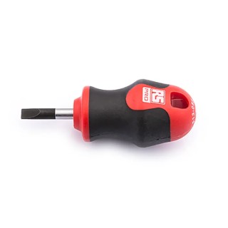 RS PRO Stubby Slotted Screwdriver, 25 mm Blade, 85 mm Overall Length, Chrome Vanadium Molybdenum Steel, Ergonomic 182-9684