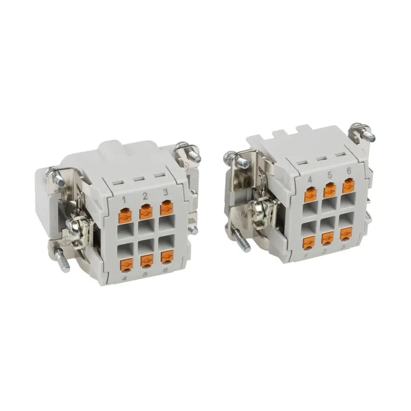 Phoenix Contact HC Series Heavy Duty Power Connector Kit, 6 Contacts, 16A, 500V, Side Entry, Die-cast Aluminium 1416353