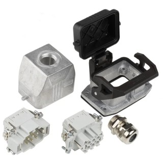Phoenix Contact HC Series Heavy Duty Power Connector Kit 6 Contacts Die-Cast Aluminium Push-In Connection Salt Water 1416344