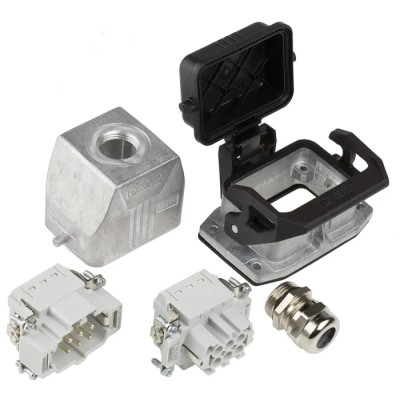 Phoenix Contact HC Series Heavy Duty Power Connector Kit 6 Contacts Die-Cast Aluminium Push-In Connection Salt Water 1416344