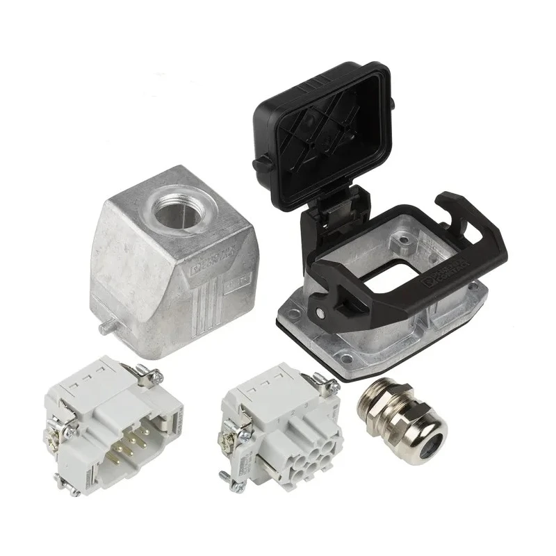 Phoenix Contact HC Series Heavy Duty Power Connector Kit 6 Contacts Die-Cast Aluminium Push-In Connection Salt Water 1416344