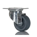 Tente Swivel Castor 100 kg Capacity 50 mm Thermoplastic Rubber Wheel Bright Zinc Plated Pressed Steel 2470YGO050P40