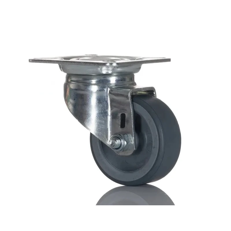 Tente Swivel Castor 100 kg Capacity 50 mm Thermoplastic Rubber Wheel Bright Zinc Plated Pressed Steel 2470YGO050P40