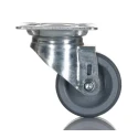 Tente Swivel Castor 100 kg Capacity 50 mm Thermoplastic Rubber Wheel Bright Zinc Plated Pressed Steel 2470YGO050P40