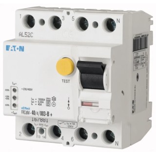 Eaton FRCdM Series Residual Current Circuit Breaker 40A 3-Pole 300mA Type B 10kA 220V DC 240V AC 167905 FRCDM-40/4/03-G/BFQ