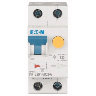 Eaton Residual Current Circuit Breaker with Overload Protection, 20A, 1-Pole, 240V AC, Type B, 30mA 236949 PXK-B20/1N/003-A
