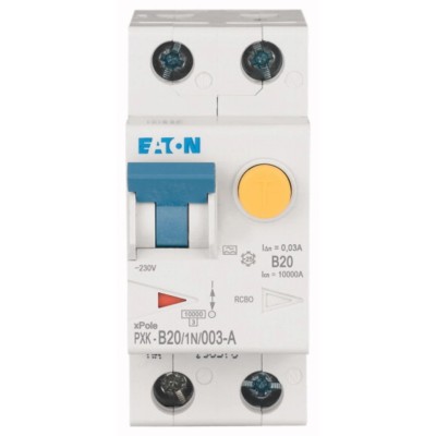 Eaton Residual Current Circuit Breaker with Overload Protection, 20A, 1-Pole, 240V AC, Type B, 30mA 236949 PXK-B20/1N/003-A