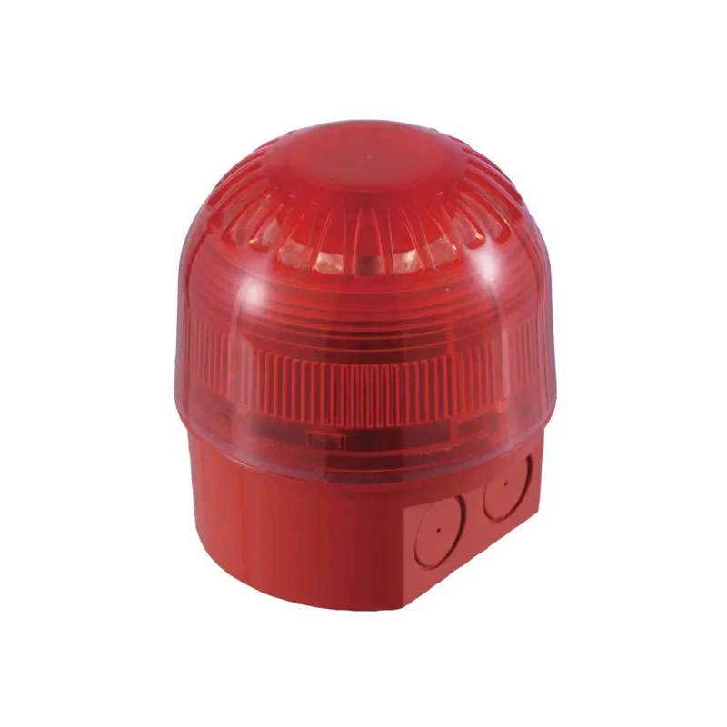 Klaxon Sonos Series Red Sounder-Beacon Combination, 60V, IP21, Surface Mount, 106dB at 1m, Flashing LED, PSC-0035