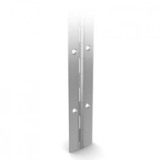 Pinet Raw Steel Piano Hinge 2040 mm x 50 mm x 2 mm, Knuckle Pin, Free Swinging, 6 mm Pin Diameter 4014355