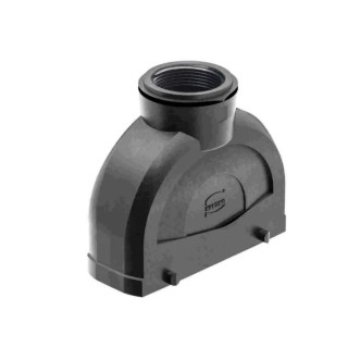 HARTING Han-Eco B Heavy Duty Power Connector Hood, Top Entry, Double Lever, IP66, M40, Fibreglass Polyamide 19430240428