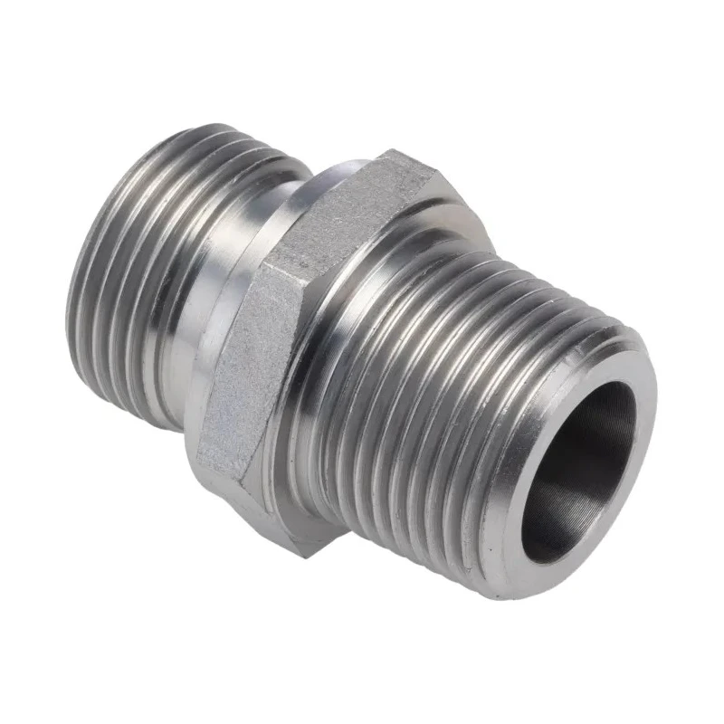 Parker Hydraulic Straight Threaded Adapter Male R 0.75in Steel 60° K4 Series 12F3MK4S