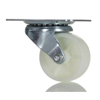 RS PRO Swivel Castor 200 kg Capacity, 63 mm Wheel, Polypropylene, Bright Zinc Plated, Plain Bearing 183-0092