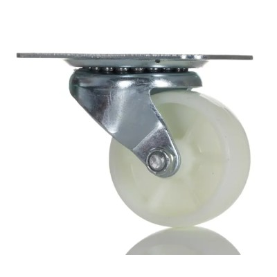 RS PRO Swivel Castor 200 kg Capacity, 63 mm Wheel, Polypropylene, Bright Zinc Plated, Plain Bearing 183-0092