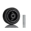 Tente Black Rubber Trolley Wheel 80 mm Diameter, 35 mm Width, 12 mm Bore, 140 kg Capacity, Roller Bearing PVR080X30-12